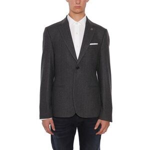 DANIELE ALESSANDRINI Men's Single-Breasted Blazer Men CHARCOAL Outerwear
